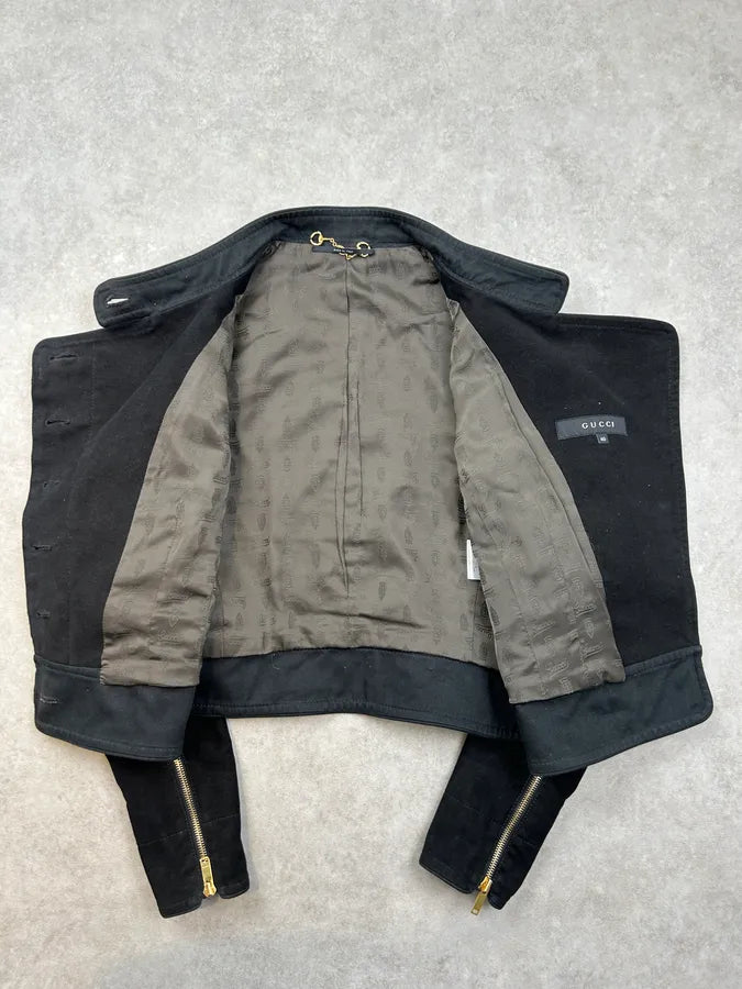 AW2007 Gucci Asymmetrical Buttoned Black Jacket by Frida Giannini XCsyyxd 10