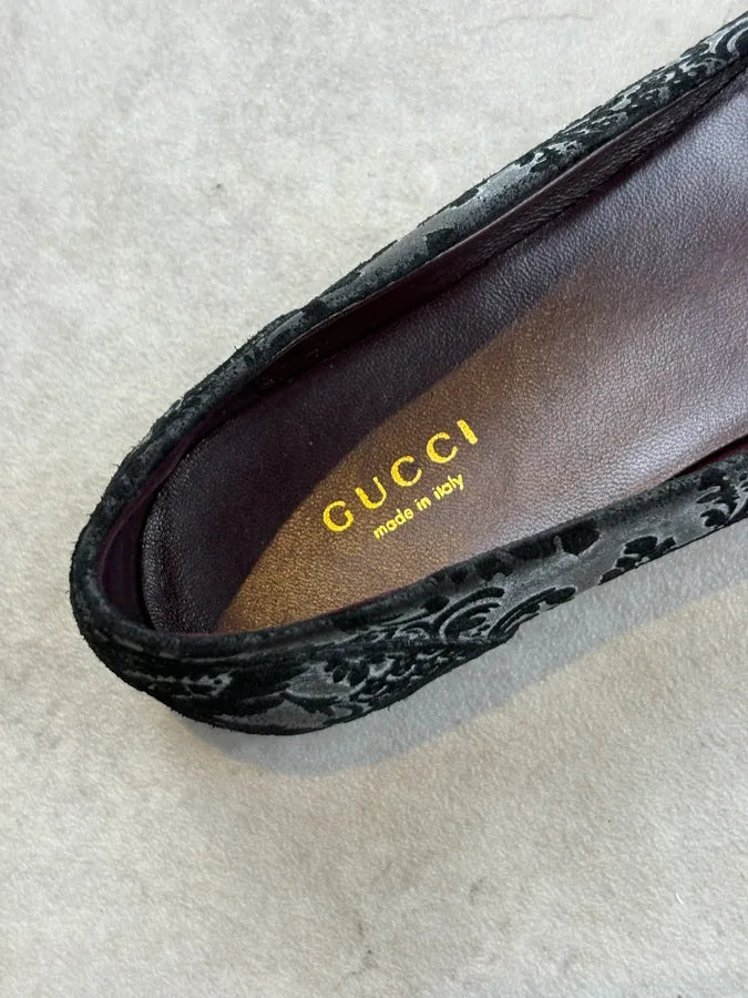 Gucci Grey Avant-Garde Dark Ballet Flats sMPLpqu 7