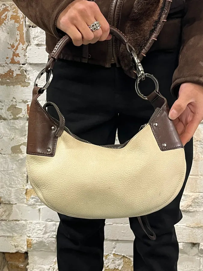 Gucci Beige & Brown Horn Leather Handle Bag shFBILQ 3