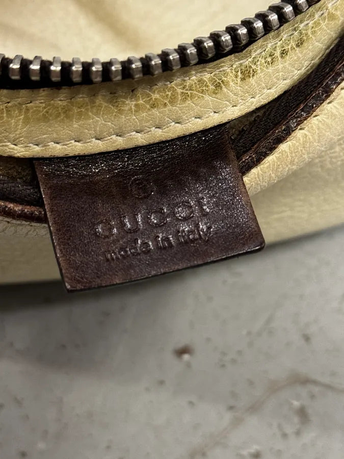 Gucci Beige & Brown Horn Leather Handle Bag shFBILQ 8