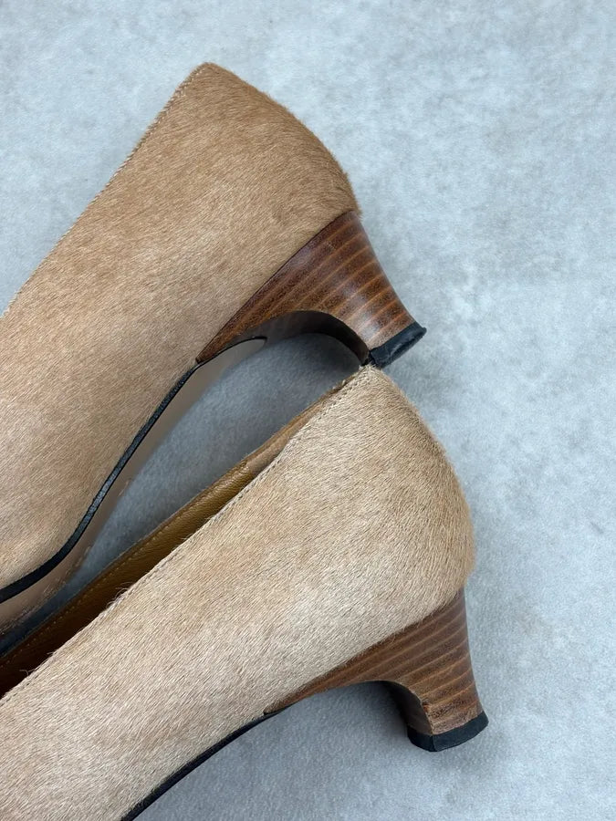 2000s Gucci Beige Pony Hair Bow Heels cvIhTnP 9