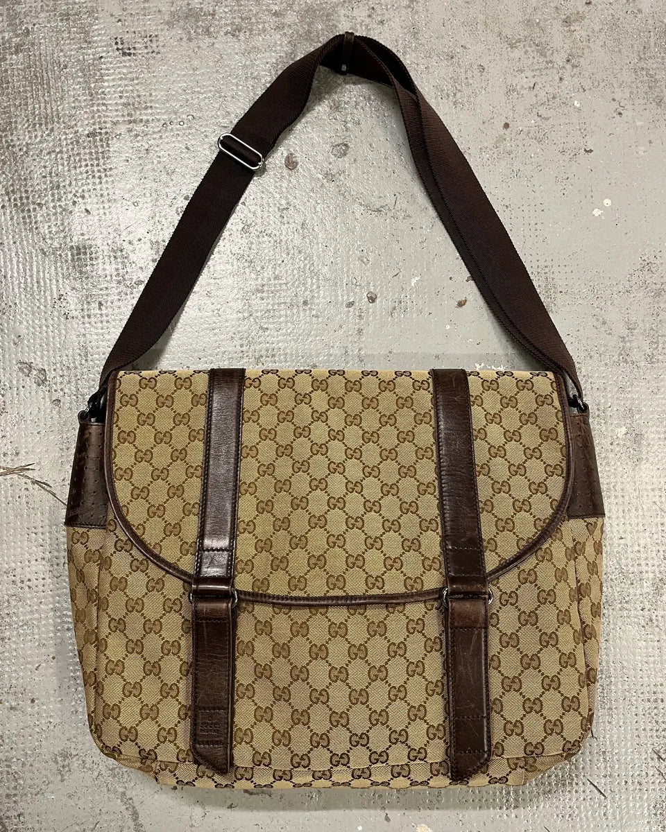 Gucci Beige Canvas Monogram Messenger Bag yPlkQKM 3