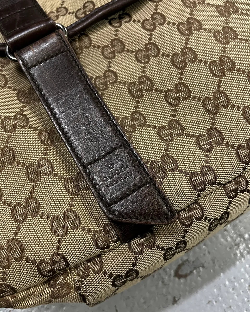 Gucci Beige Canvas Monogram Messenger Bag yPlkQKM 5