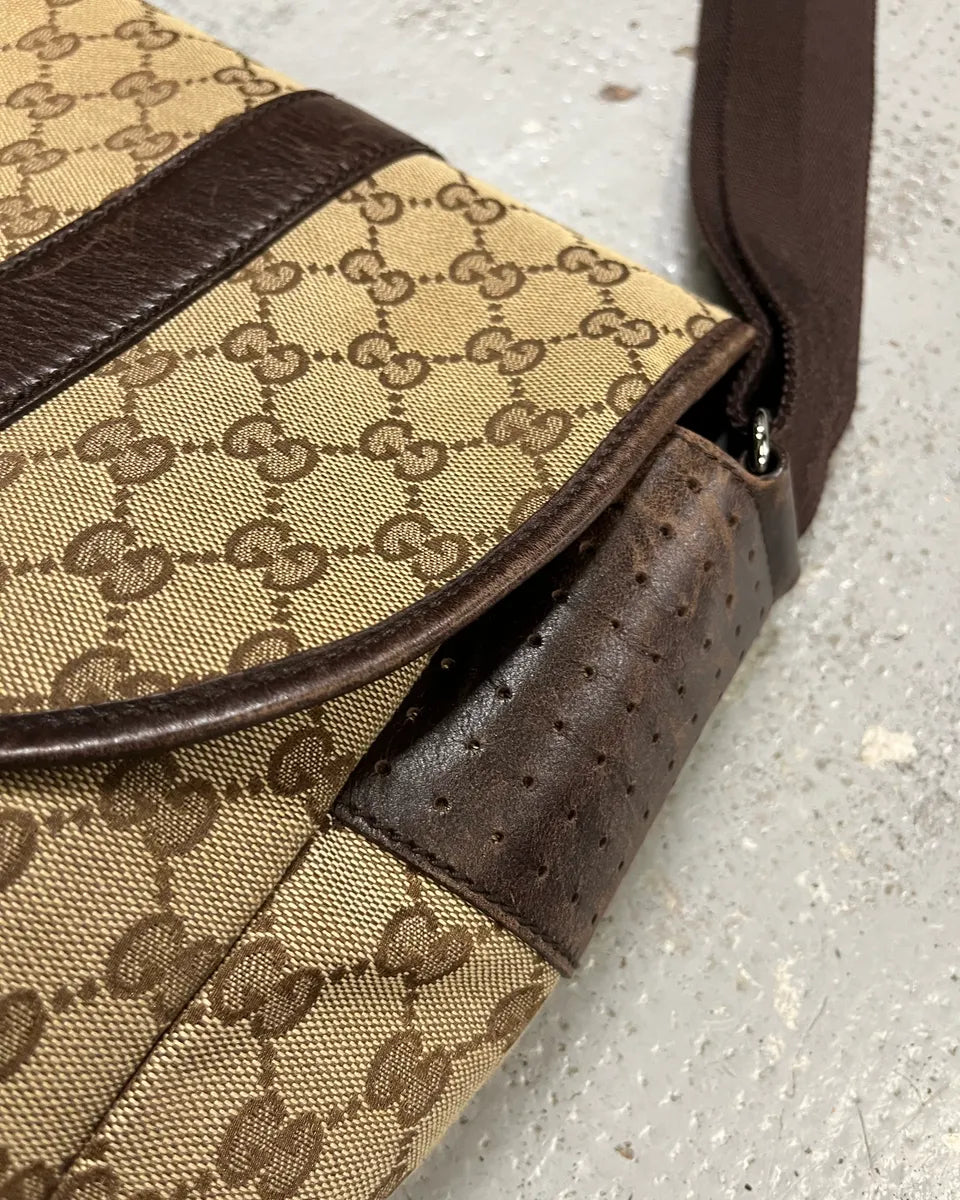 Gucci Beige Canvas Monogram Messenger Bag yPlkQKM 6