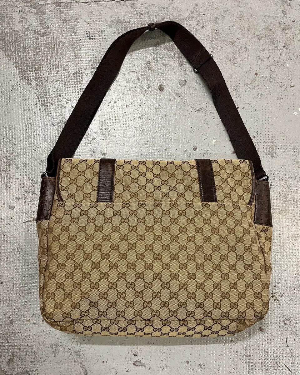 Gucci Beige Canvas Monogram Messenger Bag yPlkQKM 8