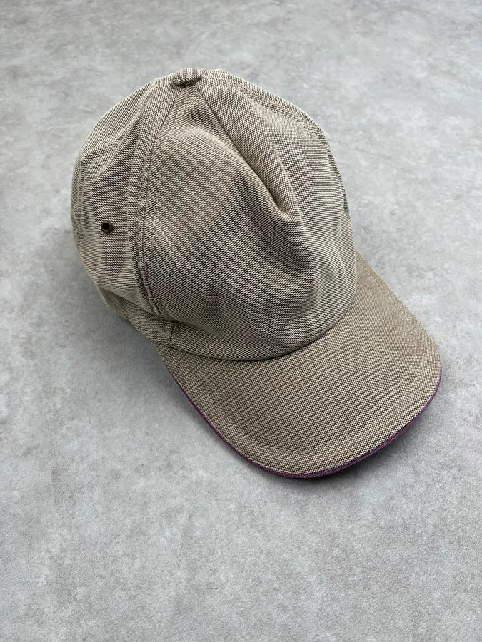 Gucci Beige Cotton Canvas Purple Logo Hat PUjuTKF 3