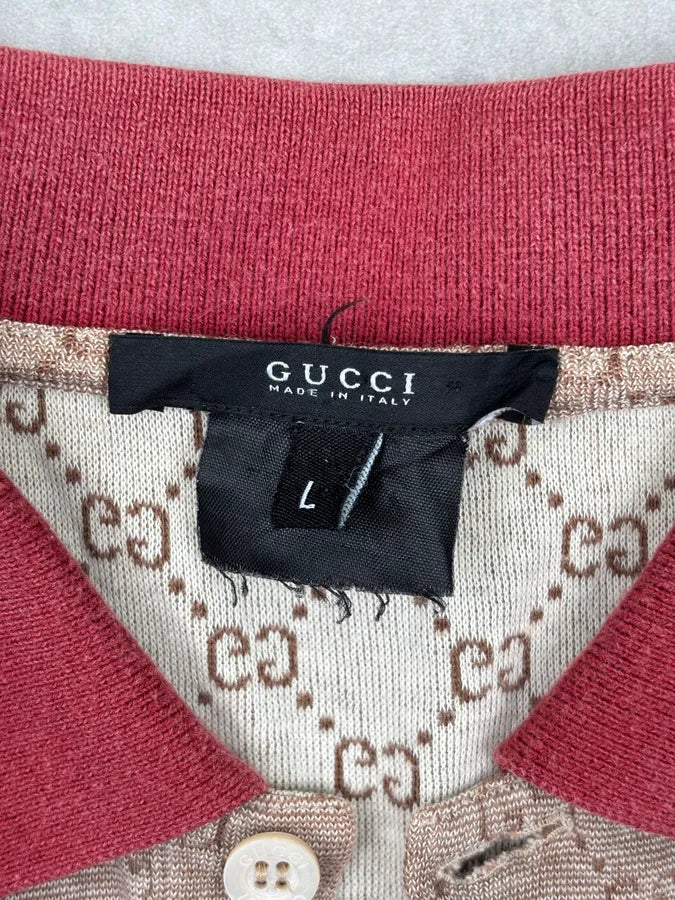 2000s Gucci Beige Monogram Polo Shirt NmIoeUh 7