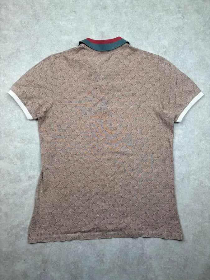 2000s Gucci Beige Monogram Polo Shirt NmIoeUh 4