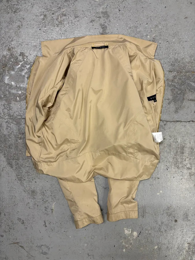 SS2004 Gucci Beige Cropped Nylon Jacket gYtqUIc 6