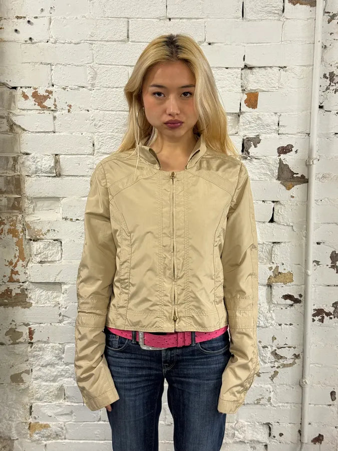 SS2004 Gucci Beige Cropped Nylon Jacket gYtqUIc 1