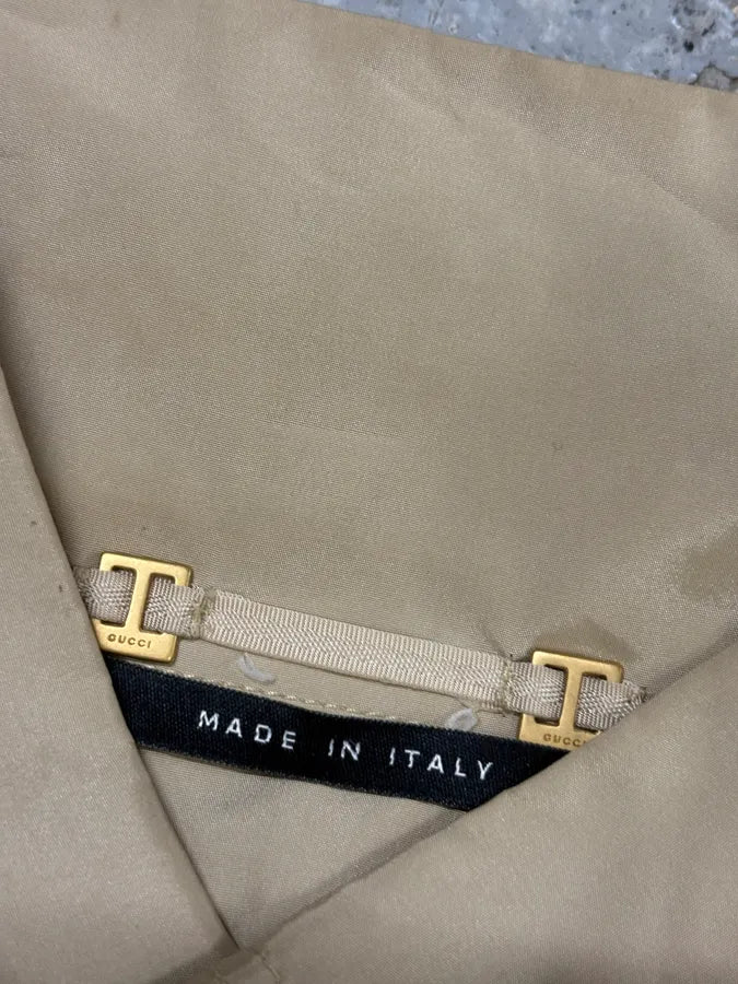 SS2004 Gucci Beige Cropped Nylon Jacket gYtqUIc 7