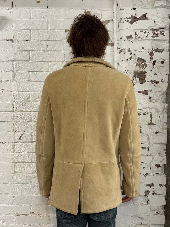 AW2002 Gucci Beige Leather Shearling Coat by Tom Ford wxeeTlL 2