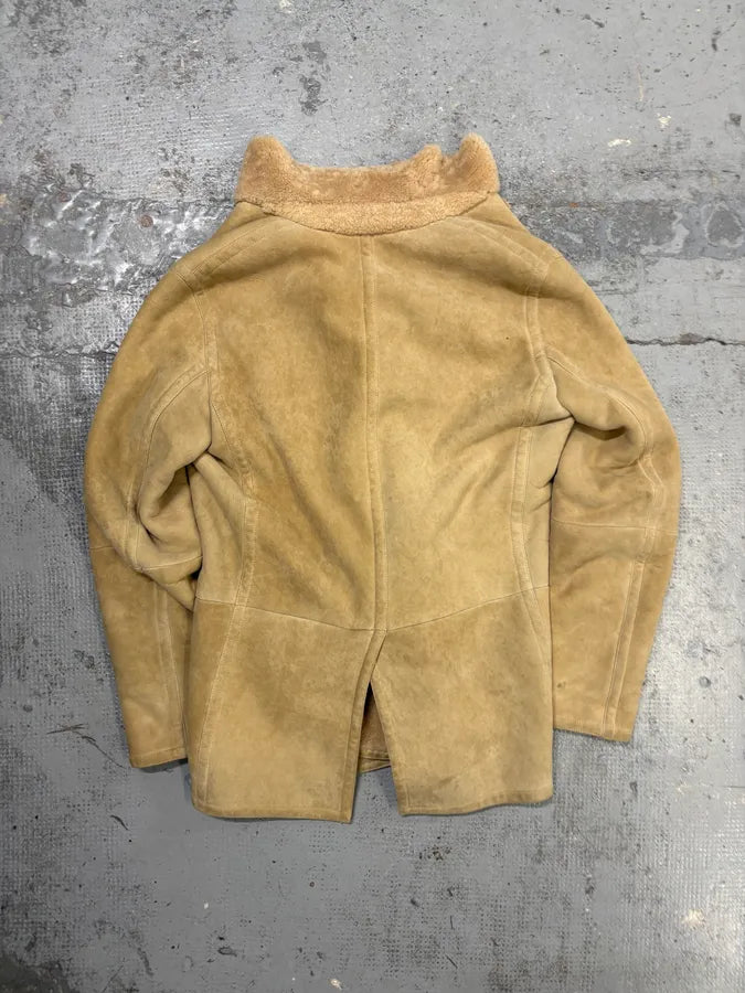 AW2002 Gucci Beige Leather Shearling Coat by Tom Ford wxeeTlL 4
