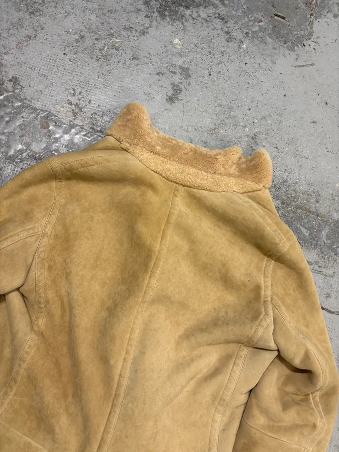 AW2002 Gucci Beige Leather Shearling Coat by Tom Ford wxeeTlL 5