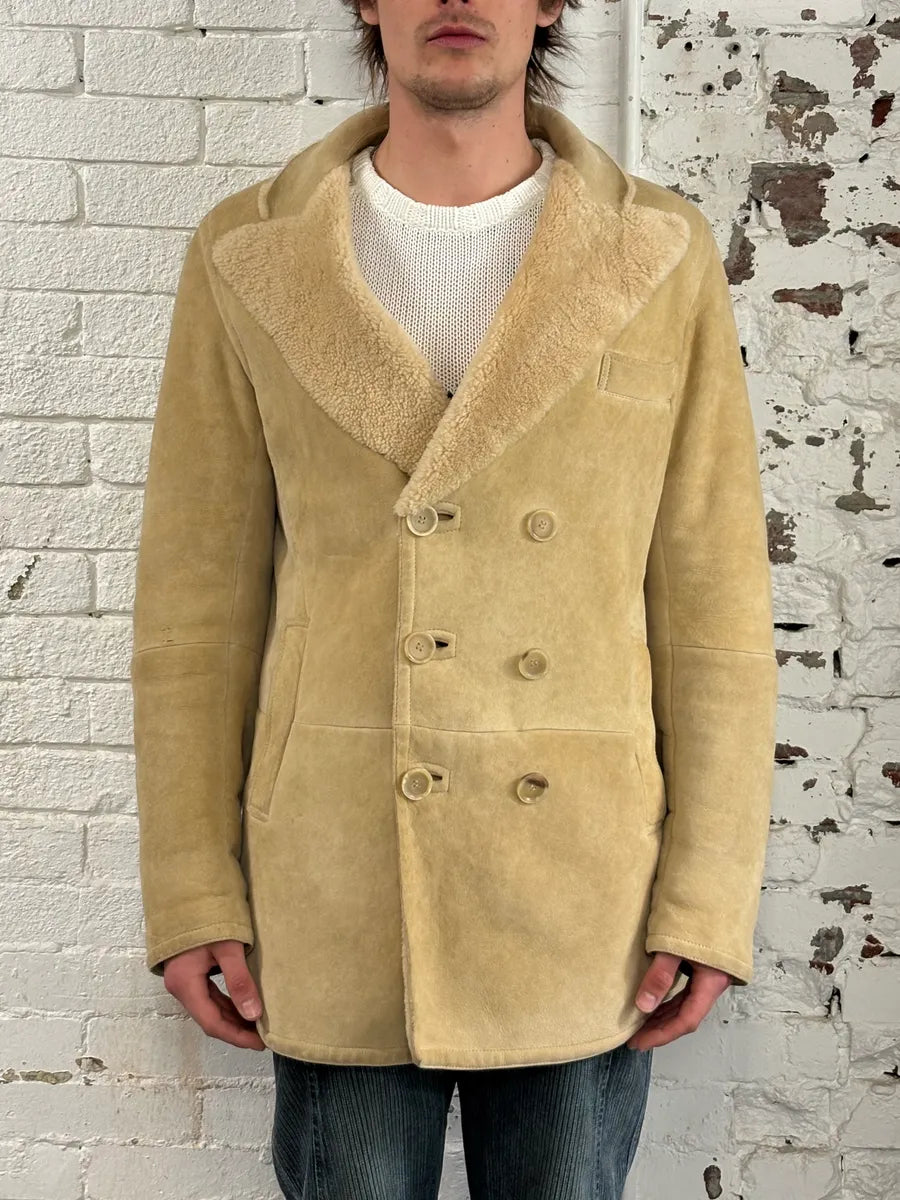 AW2002 Gucci Beige Leather Shearling Coat by Tom Ford wxeeTlL 1
