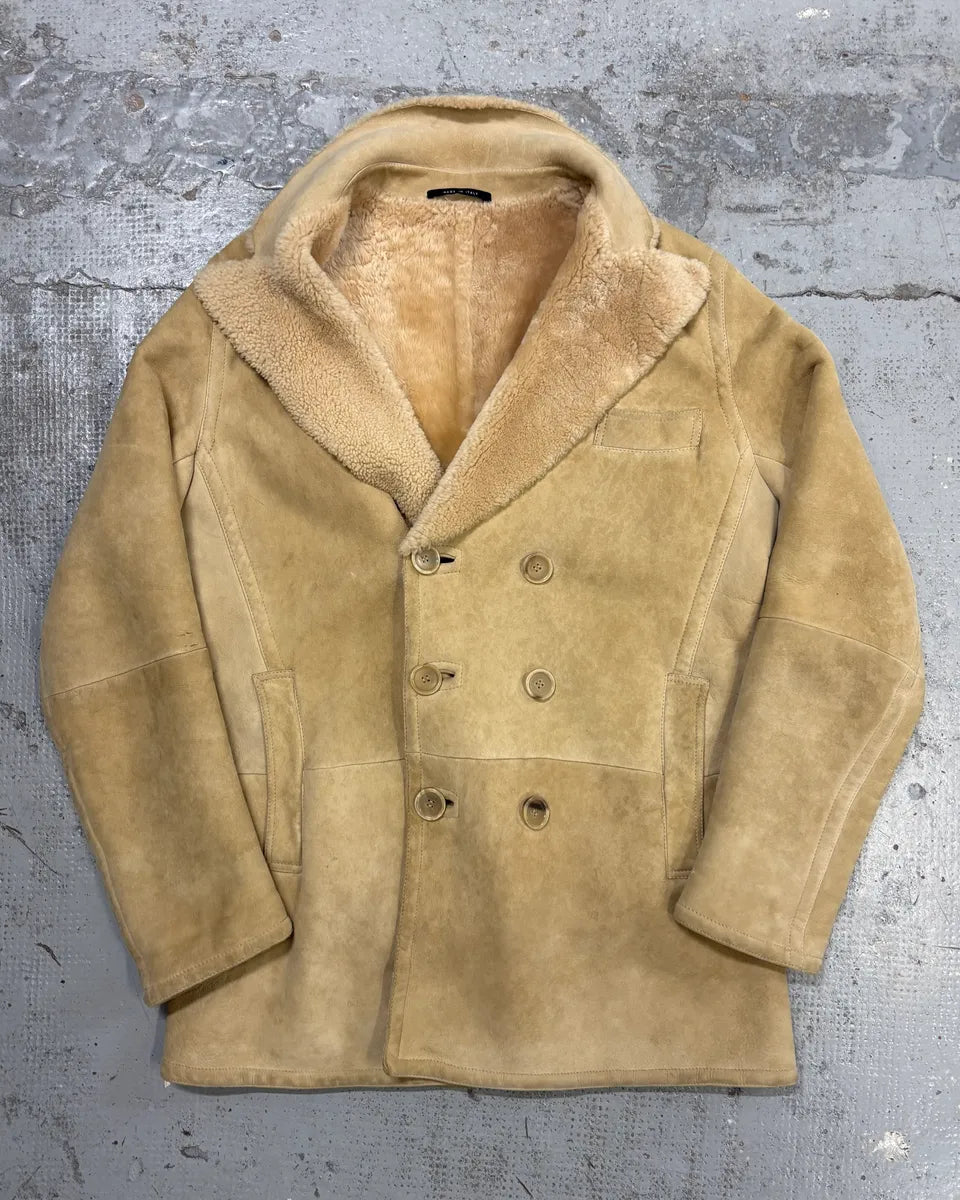 AW2002 Gucci Beige Leather Shearling Coat by Tom Ford wxeeTlL 0