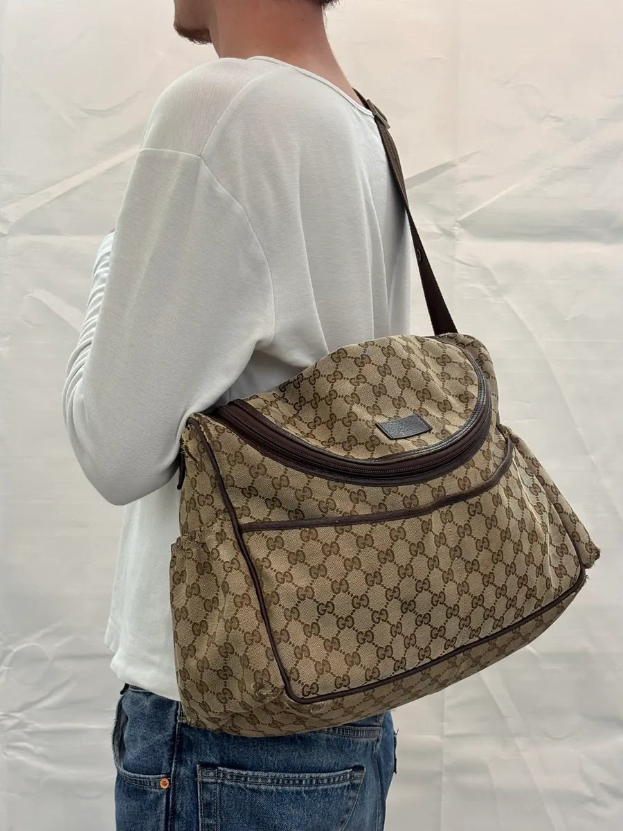 Gucci Beige GG Canvas Diaper Shoulder Bag MFCrRdW 1