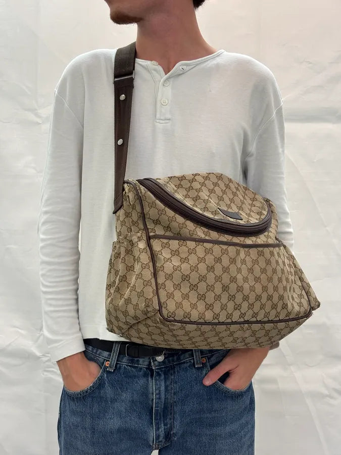 Gucci Beige GG Canvas Diaper Shoulder Bag MFCrRdW 3
