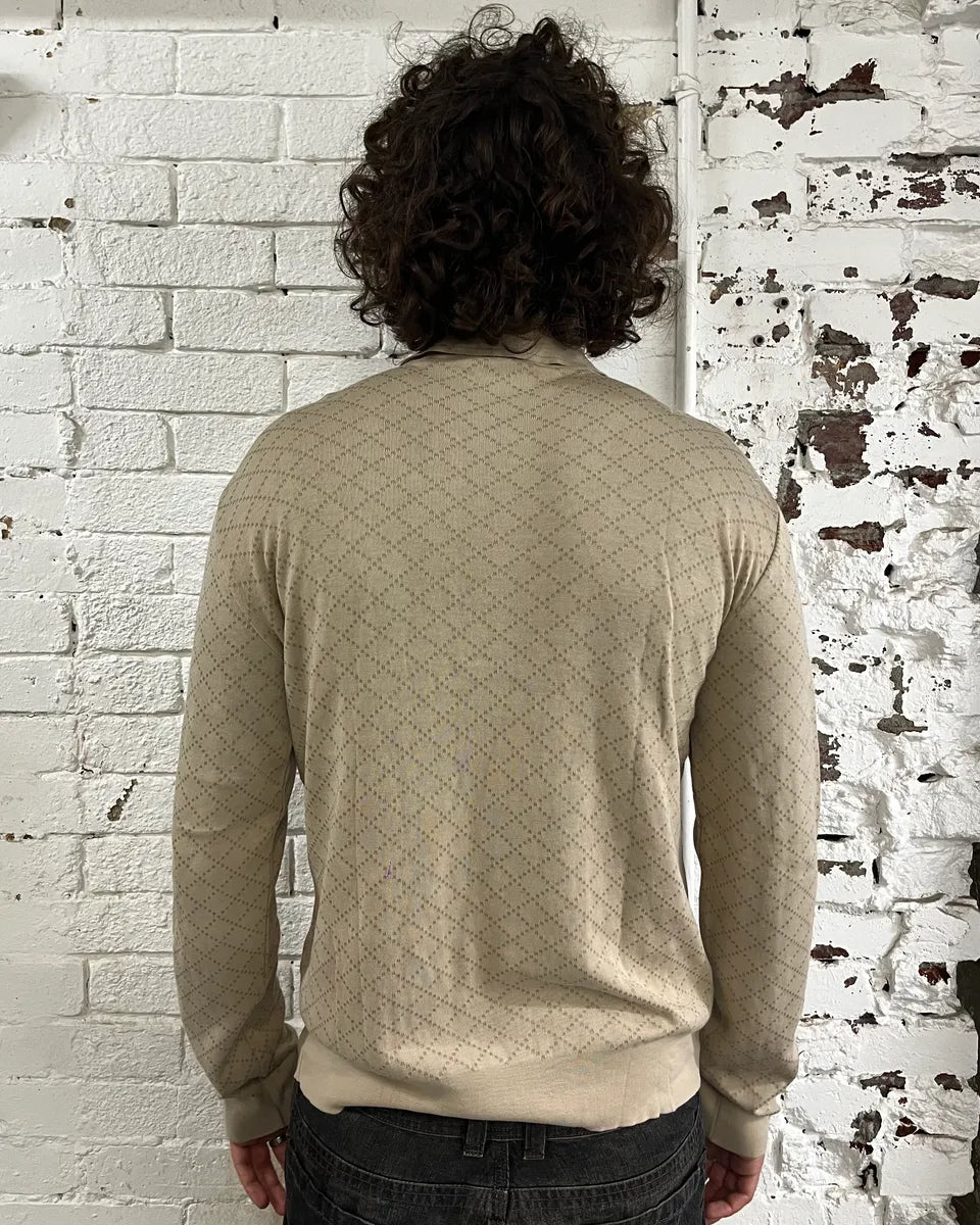 Gucci Beige Jacquard Longsleeve Polo Sweater etsjpvC 2