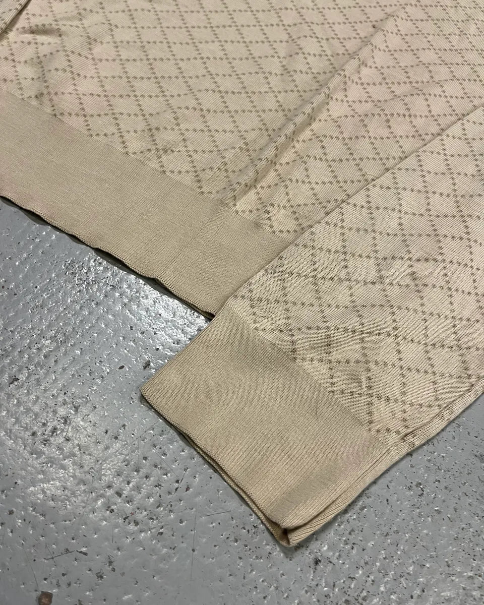 Gucci Beige Jacquard Longsleeve Polo Sweater etsjpvC 5