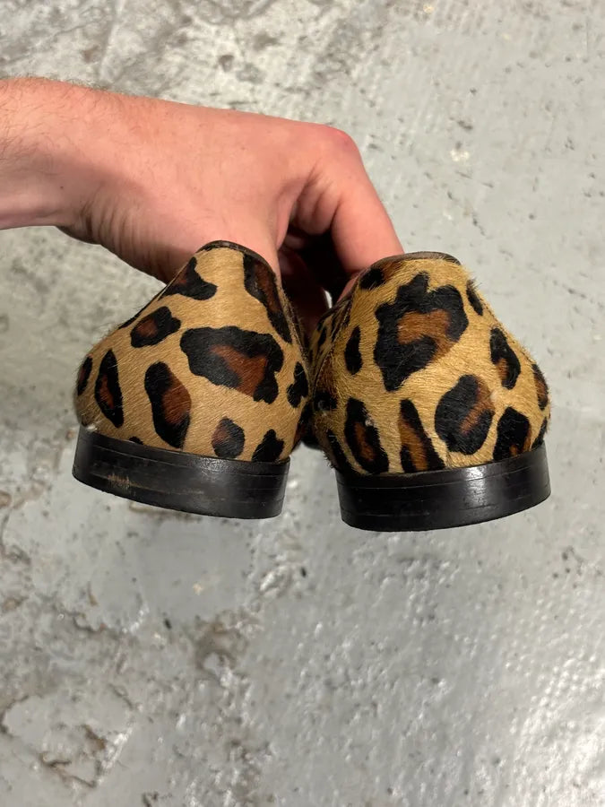 2010s Gucci Beige Leopard Calf Hair Loafers SunZkDd 10