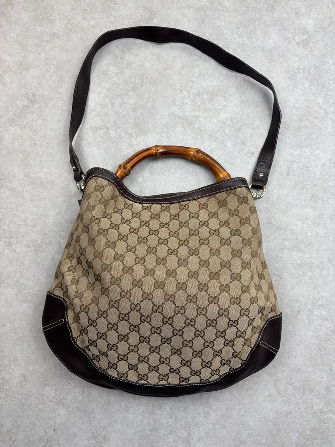 2000s Gucci Beige Monogram Peggy Hobo Bag yFbtnMn 10
