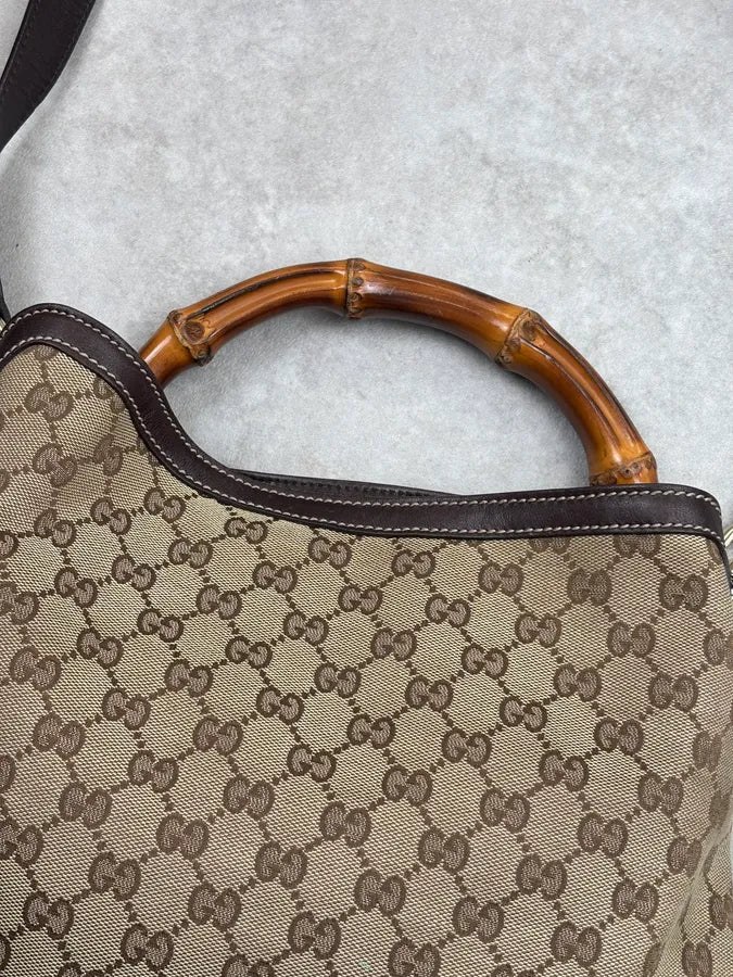 2000s Gucci Beige Monogram Peggy Hobo Bag yFbtnMn 9