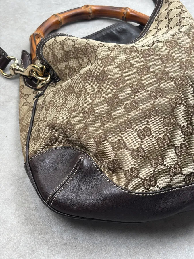 2000s Gucci Beige Monogram Peggy Hobo Bag yFbtnMn 8