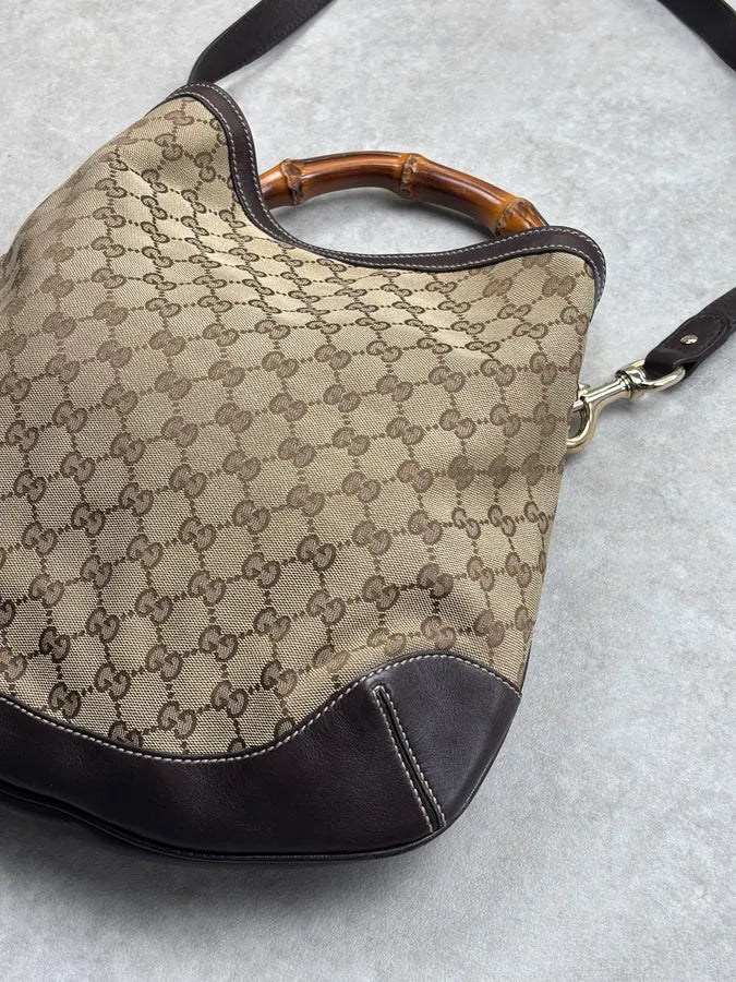 2000s Gucci Beige Monogram Peggy Hobo Bag yFbtnMn 12