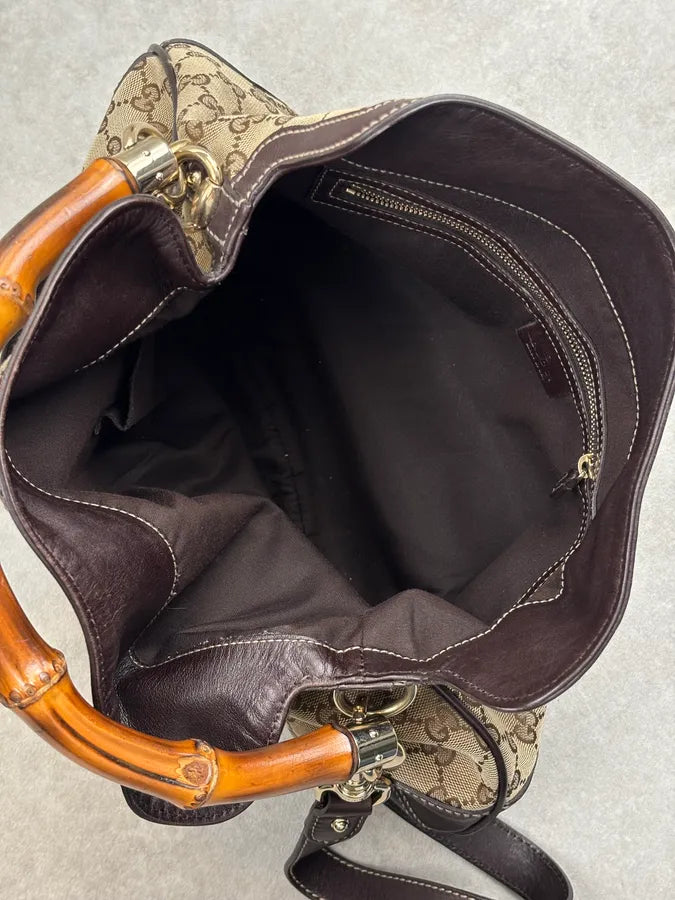 2000s Gucci Beige Monogram Peggy Hobo Bag yFbtnMn 15