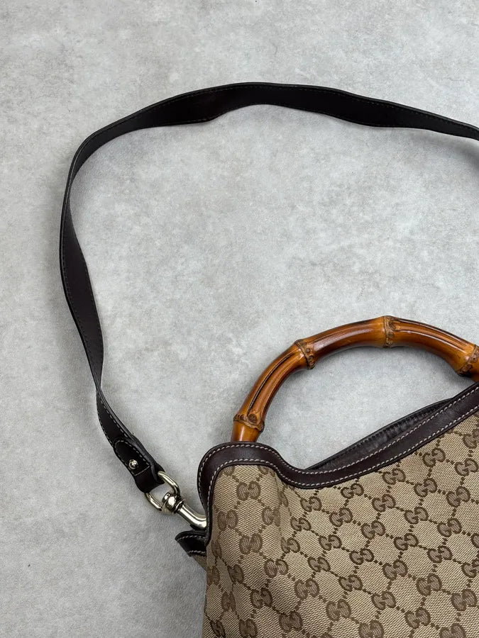 2000s Gucci Beige Monogram Peggy Hobo Bag yFbtnMn 13