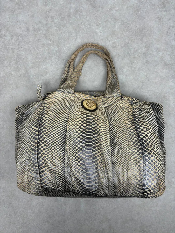 2000s Gucci Beige Python Embossed Hysteria Handle Bag upiBhmR 0