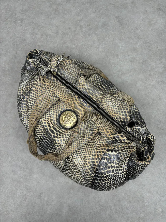 2000s Gucci Beige Python Embossed Hysteria Handle Bag upiBhmR 12