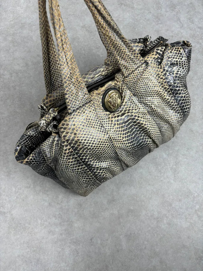 2000s Gucci Beige Python Embossed Hysteria Handle Bag upiBhmR 9