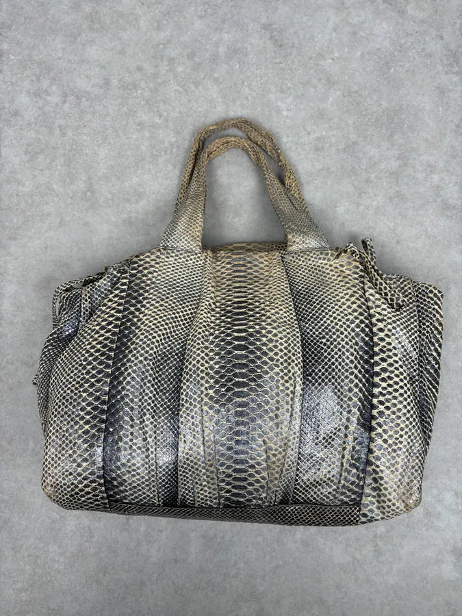 2000s Gucci Beige Python Embossed Hysteria Handle Bag upiBhmR 5