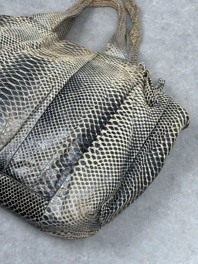 2000s Gucci Beige Python Embossed Hysteria Handle Bag upiBhmR 8