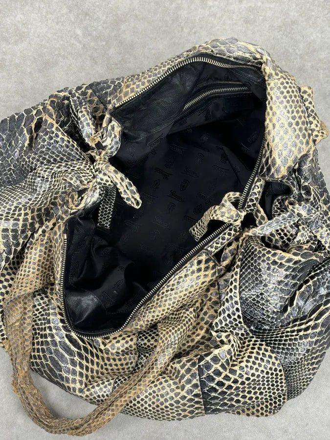 2000s Gucci Beige Python Embossed Hysteria Handle Bag upiBhmR 14