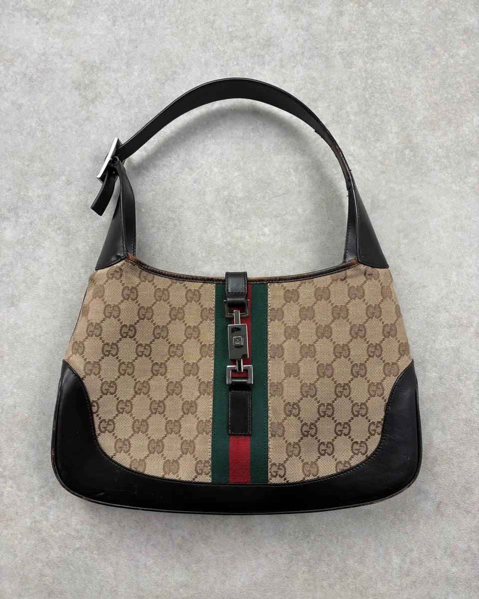 Gucci Beige Signature Monogram Jacquard Jackie Bag hLkDVmi 0