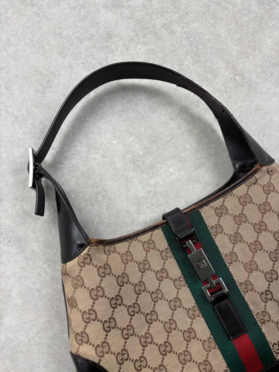 Gucci Beige Signature Monogram Jacquard Jackie Bag hLkDVmi 4