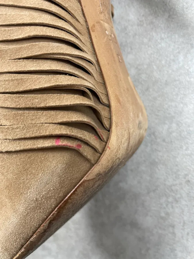 AW2014 Gucci Beige Suede Fringe Heels by Frida Giannini FwGQhTb 4