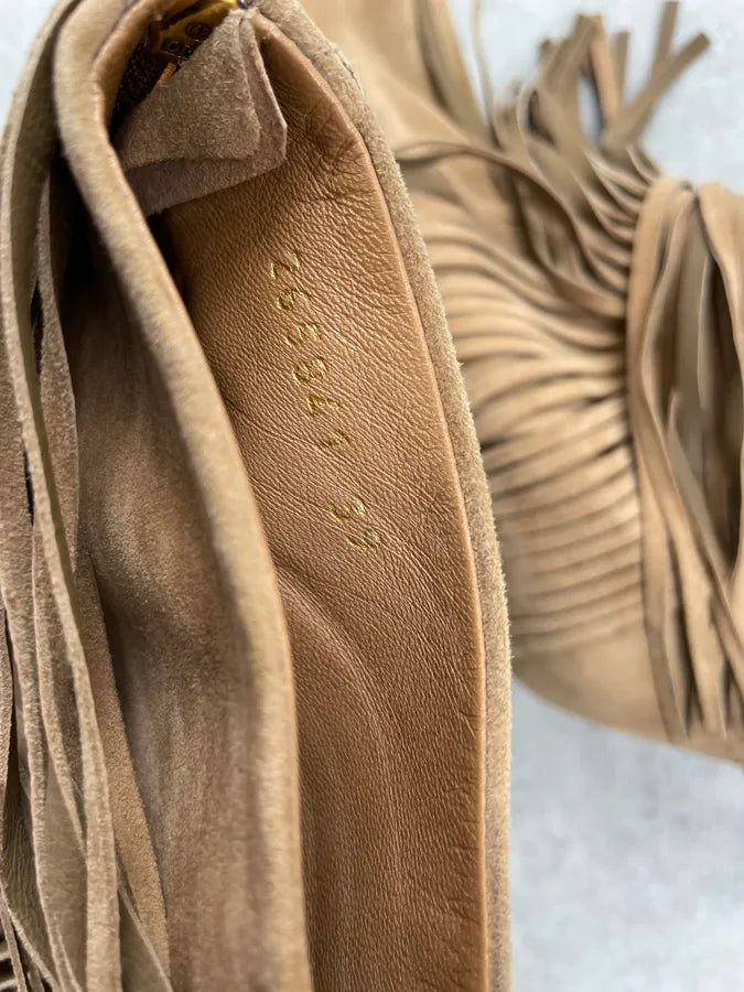 AW2014 Gucci Beige Suede Fringe Heels by Frida Giannini FwGQhTb 8