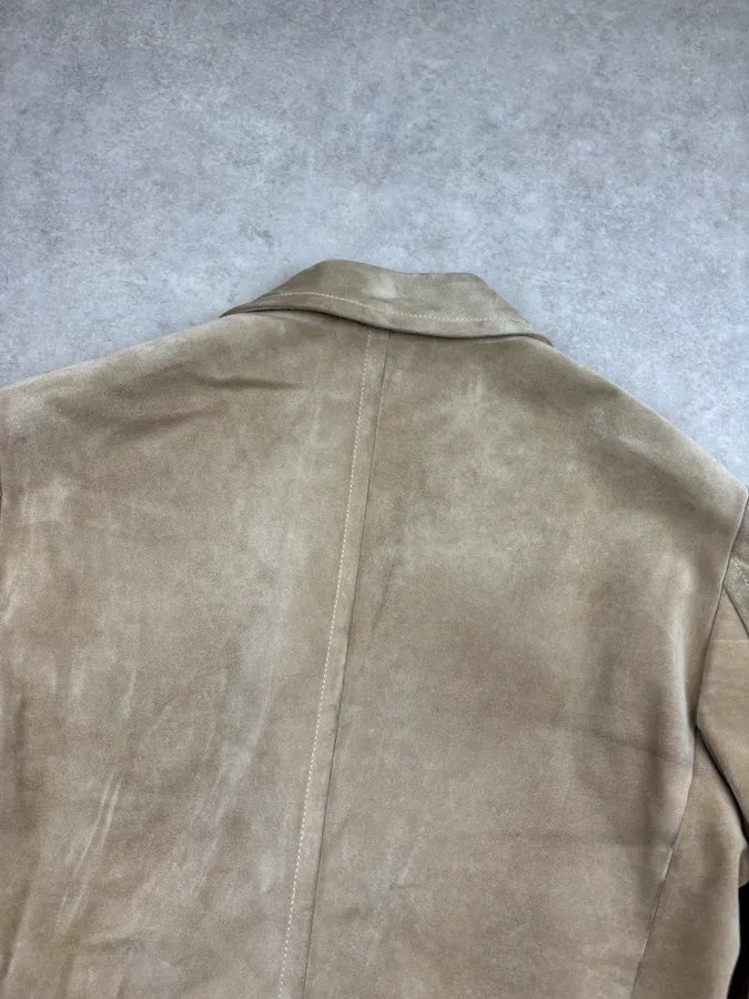 AW2003 Gucci Beige Suede Leather Blazer Jacket by Tom Ford UabBSRb 6