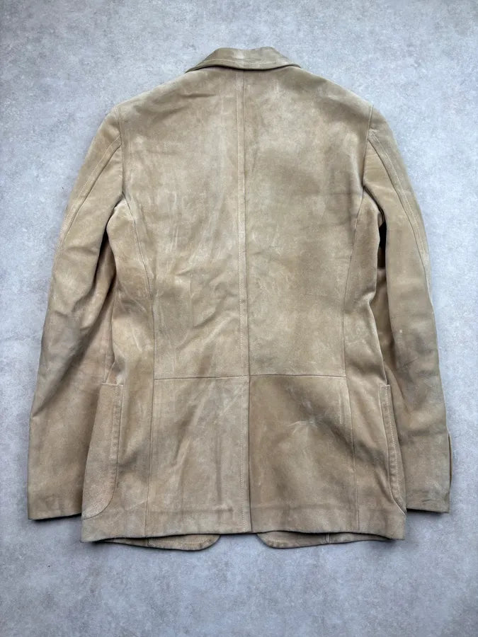 AW2003 Gucci Beige Suede Leather Blazer Jacket by Tom Ford UabBSRb 4
