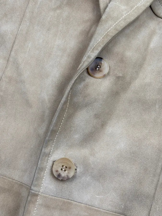AW2003 Gucci Beige Suede Leather Blazer Jacket by Tom Ford UabBSRb 9