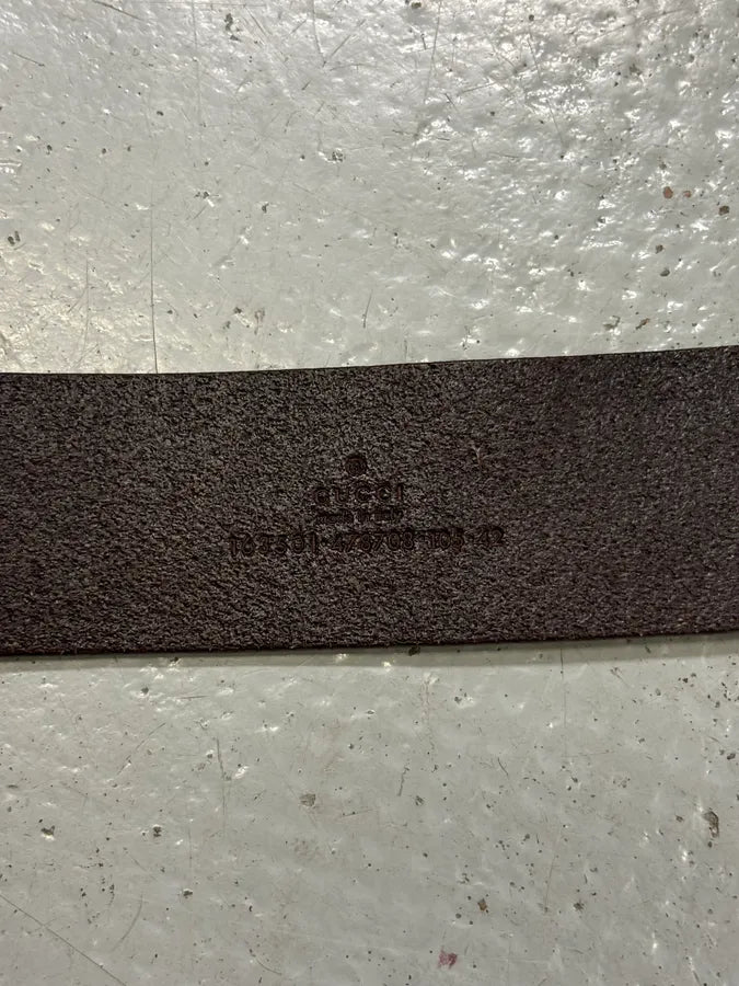 2000s Gucci Monogram Brown Leather Belt vWaMxTR 8