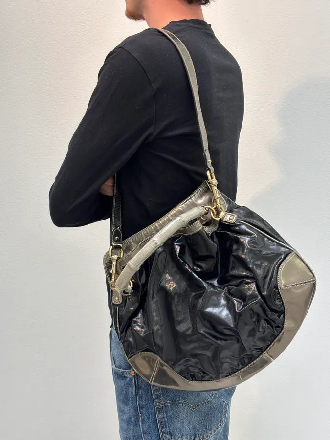 AW2008 Gucci Black & Silver Bamboo Painted Indy Handle Bag by Frida Giannini lbxBWzG 3