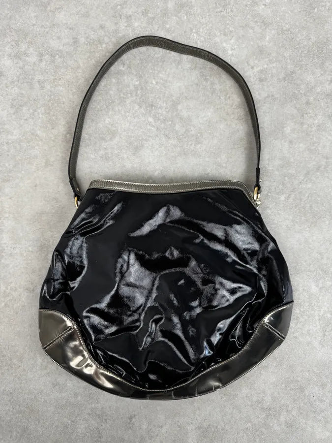 AW2008 Gucci Black & Silver Bamboo Painted Indy Handle Bag by Frida Giannini lbxBWzG 1