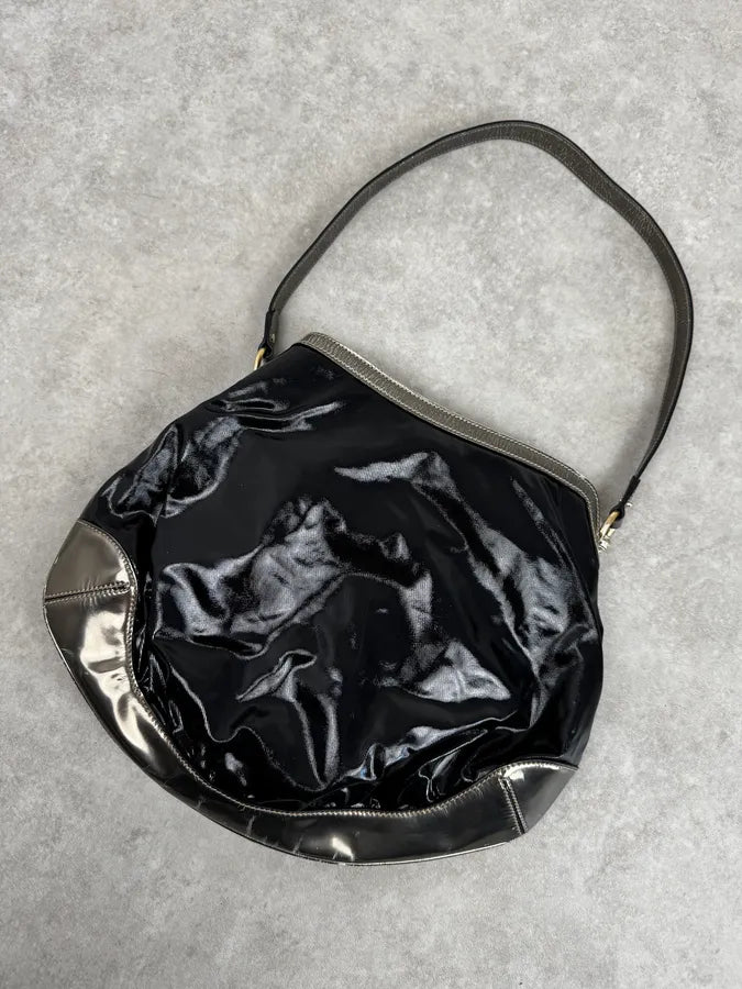 AW2008 Gucci Black & Silver Bamboo Painted Indy Handle Bag by Frida Giannini lbxBWzG 5