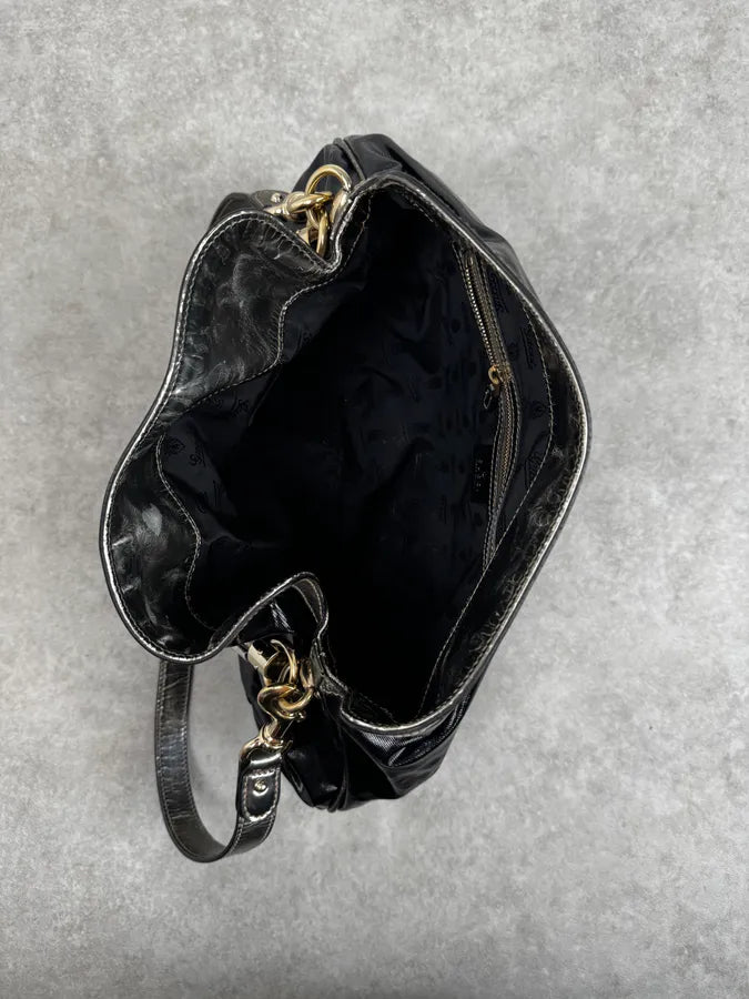 AW2008 Gucci Black & Silver Bamboo Painted Indy Handle Bag by Frida Giannini lbxBWzG 9