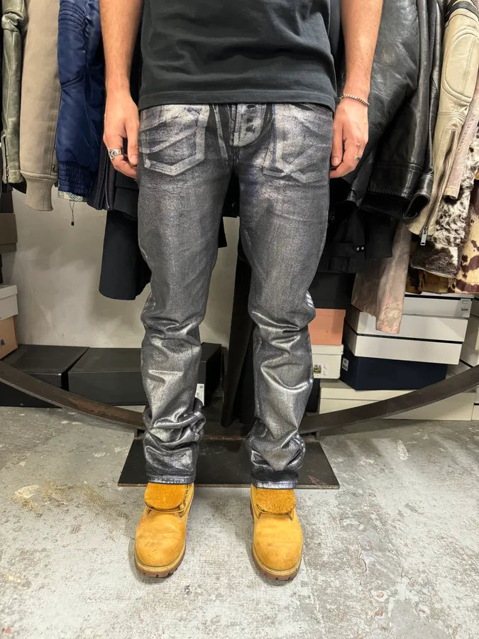 Gucci Black & Silver Skinny Trompe L’oeil Jeans vcSaIOD 1